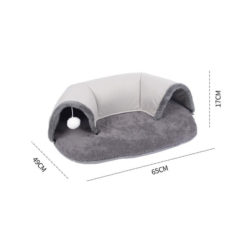 Plush Cat Tunnel Bed – Soft, Warm & Cozy Sleeping Nest