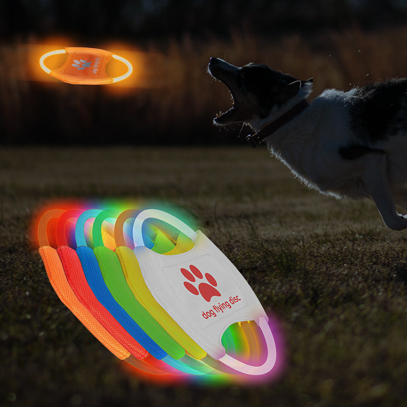 LED Glowing Dog Flying Disc – Light-Up Frisbee for Night Play & Training