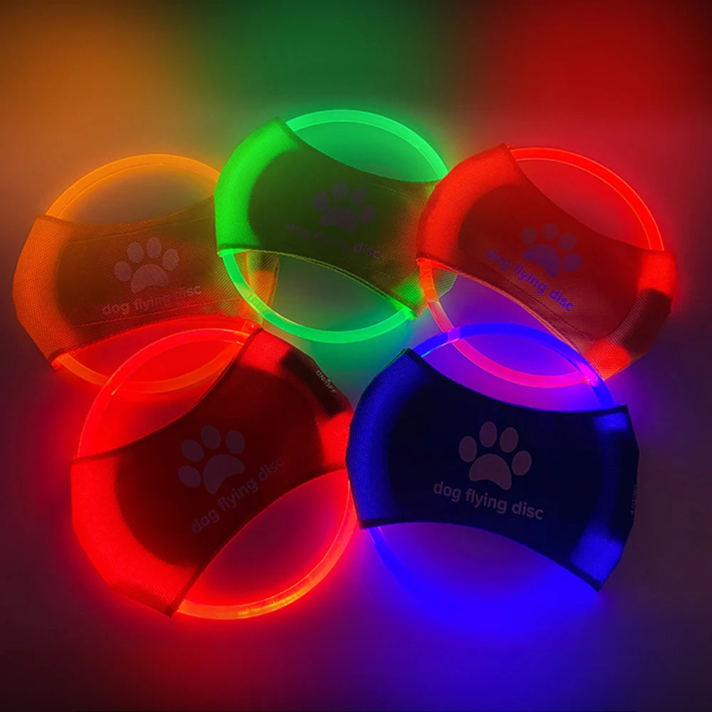 LED Glowing Dog Flying Disc – Light-Up Frisbee for Night Play & Training